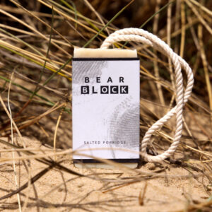 BEAR BLOCK Soap on a Rope Salted Porridge Unscented Soap for Sensitive Skin